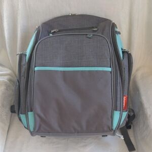 Fisher Price Deluxe Sporty Diaper Bag Teal And Gray